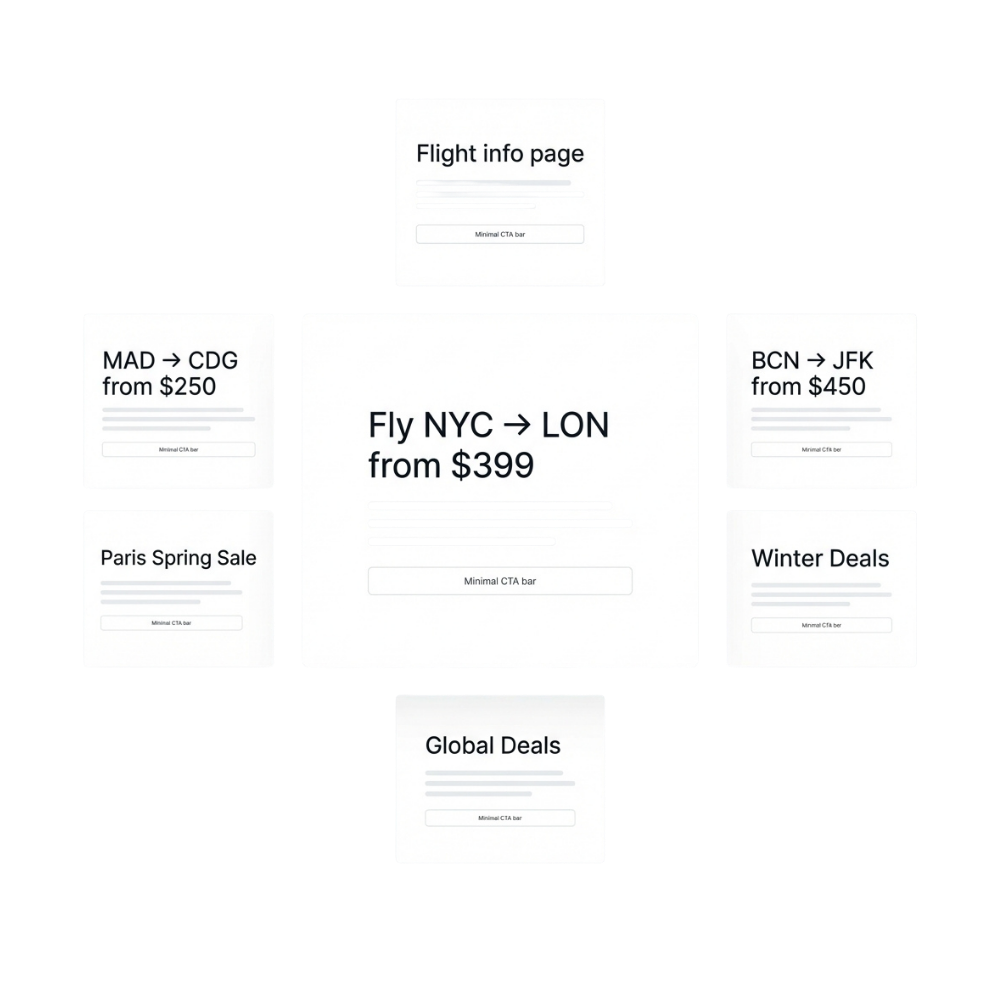Promotional and informational landings at scale
